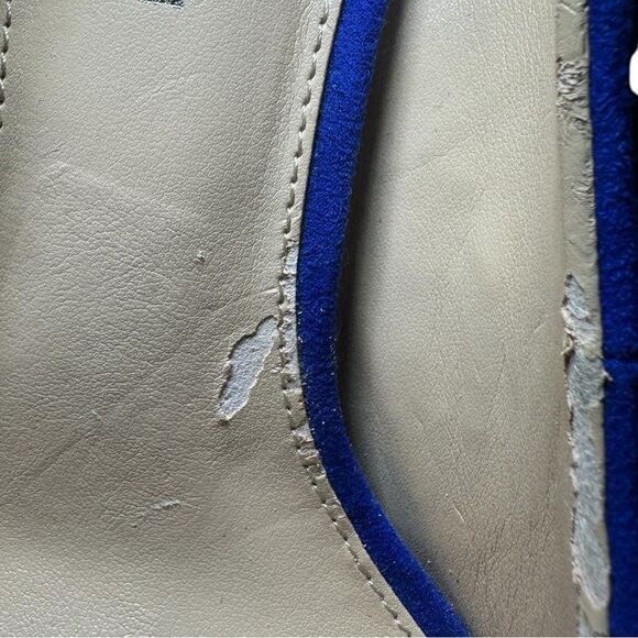 Gianni size 8  Bini Blue Peep-Toe platform stiletto black studded Heels - Picture 4 of 11